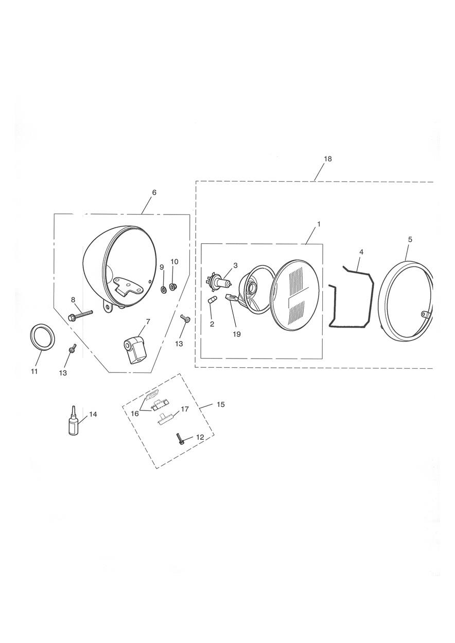 Headlight/Mountings exploded diagram