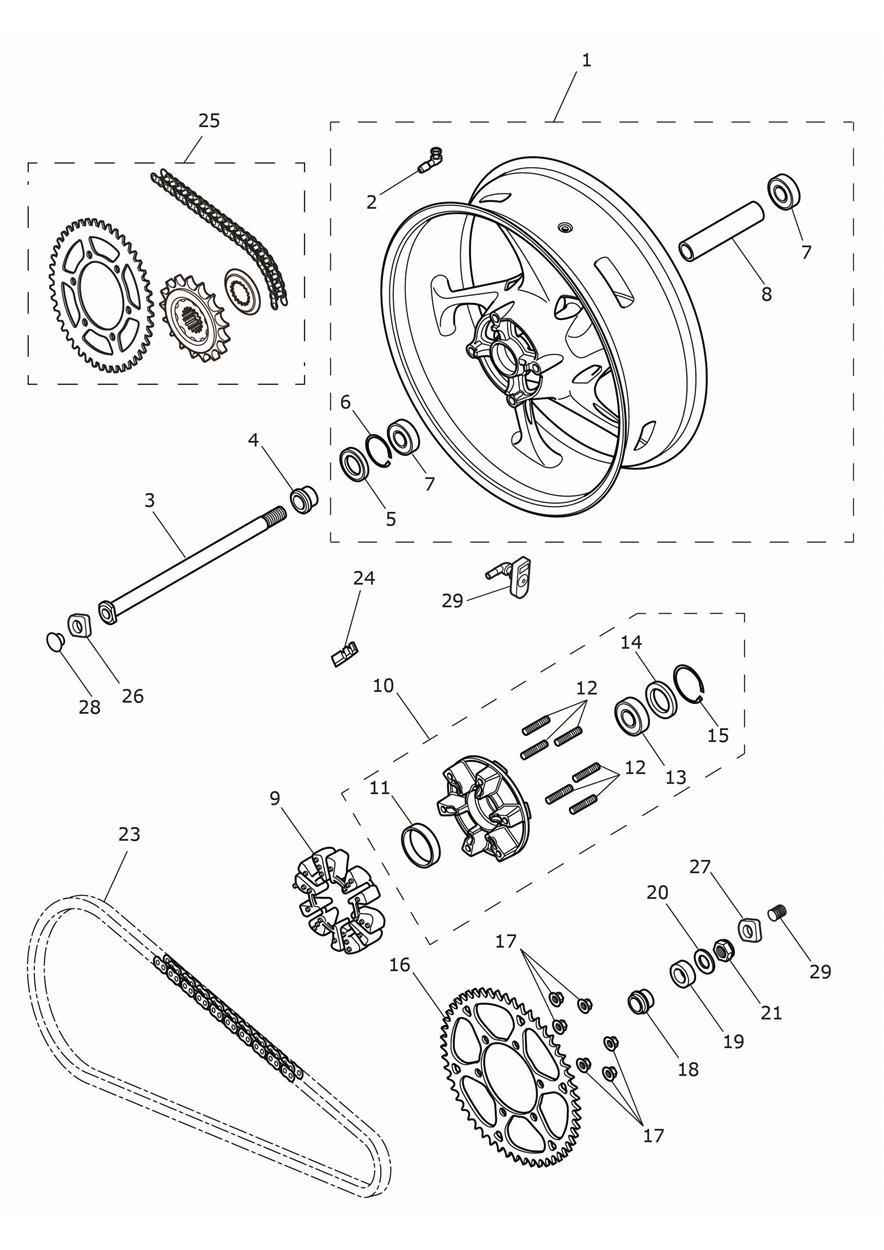 Rear Wheel exploded diagram