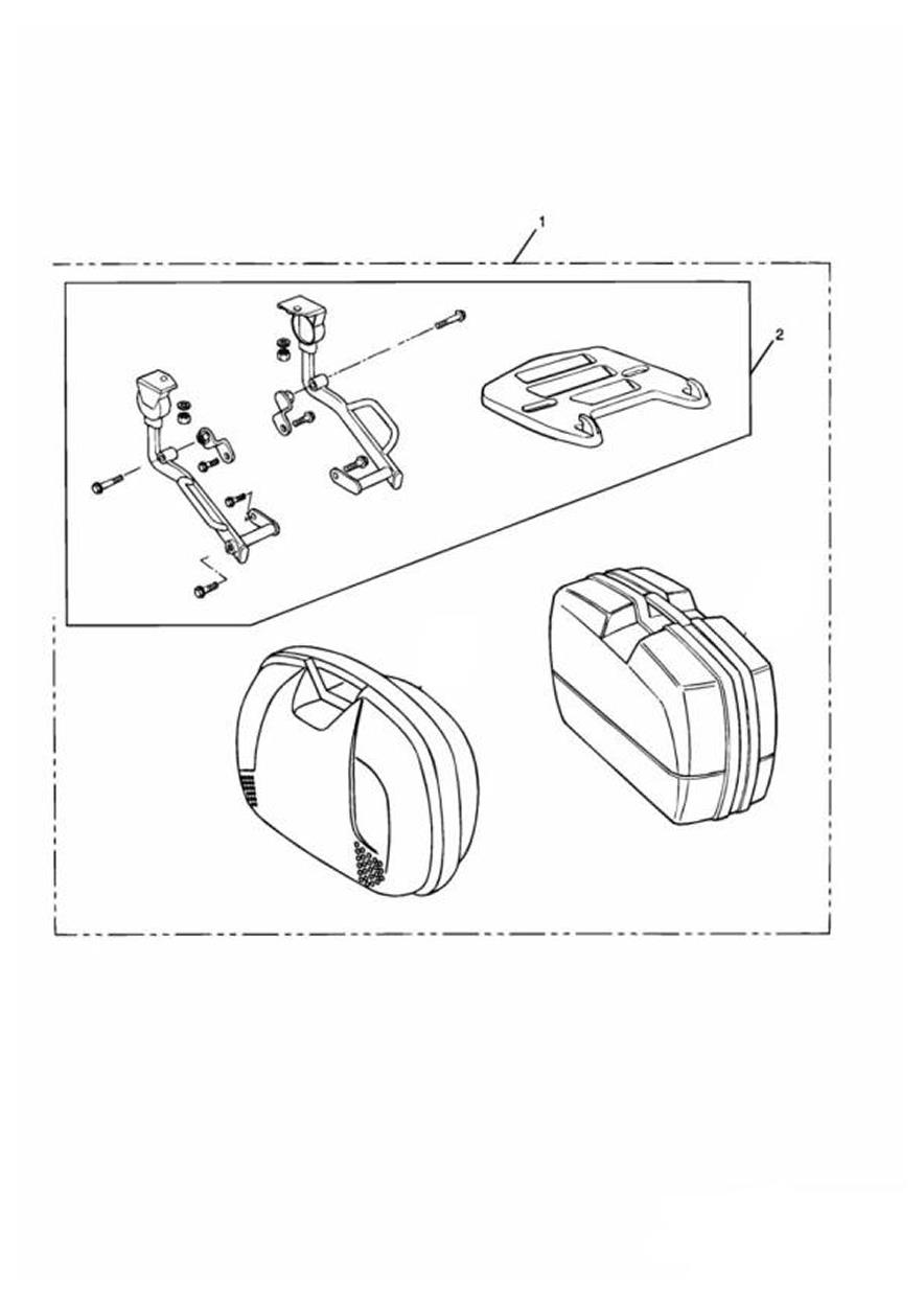 36 Litre Top box & Monorack exploded diagram