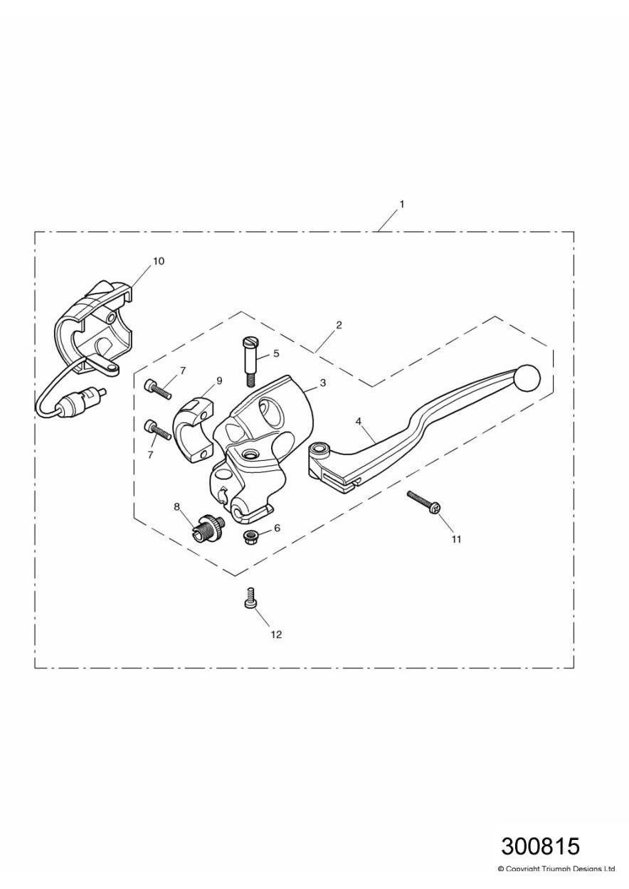 Clutch Control & Switches exploded diagram