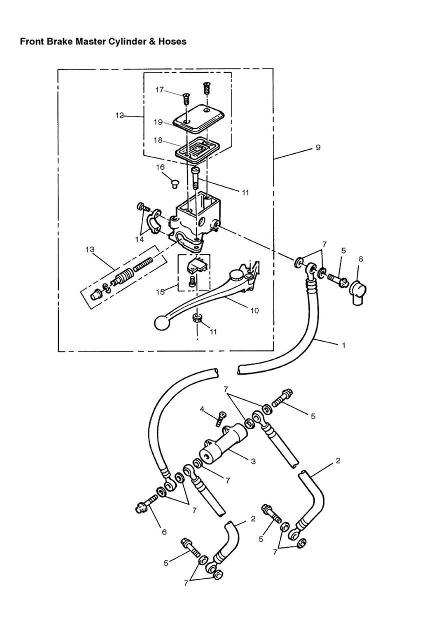 Front Brake Master Cylinder exploded diagram