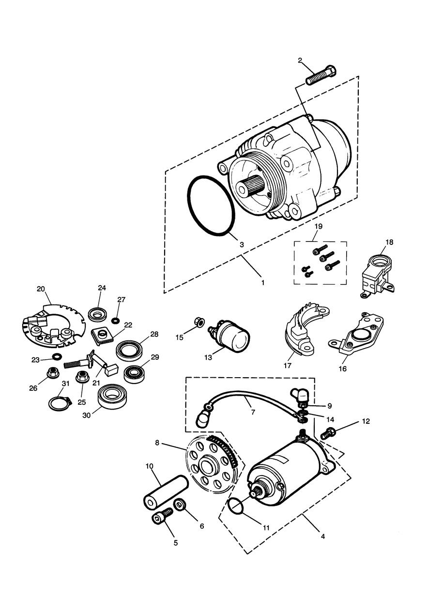 Alternator & Starter exploded diagram