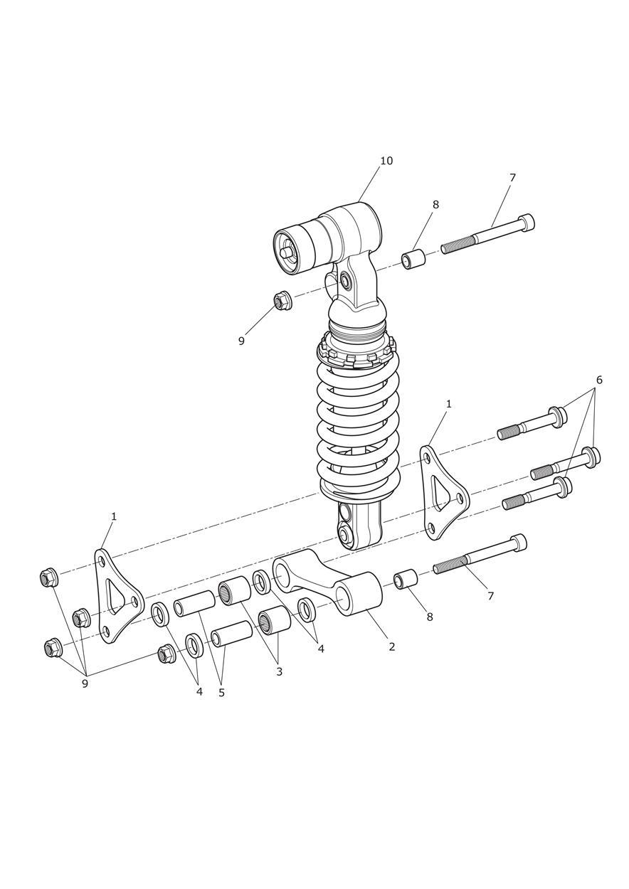 Rear Suspension Unit & Linkage exploded diagram