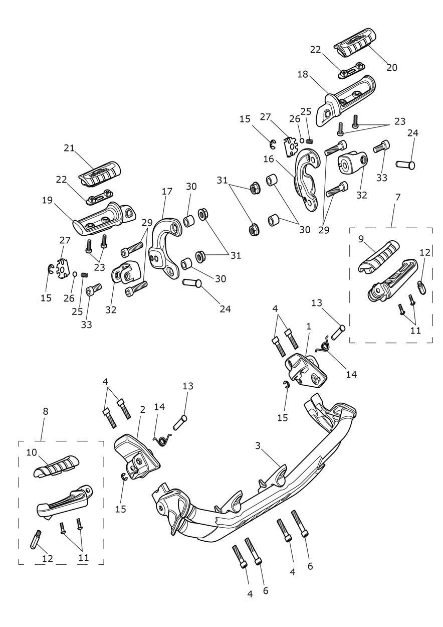 Foot Controls exploded diagram