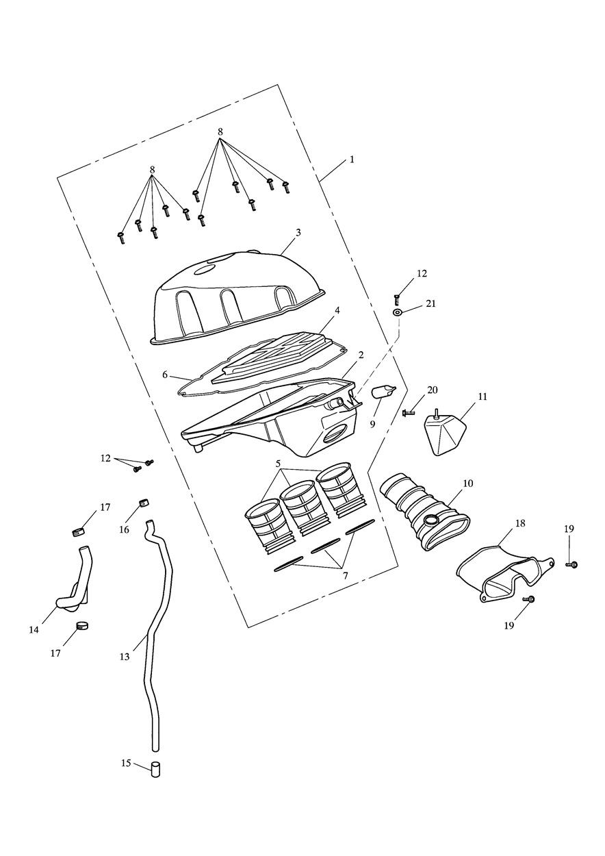 Airbox exploded diagram