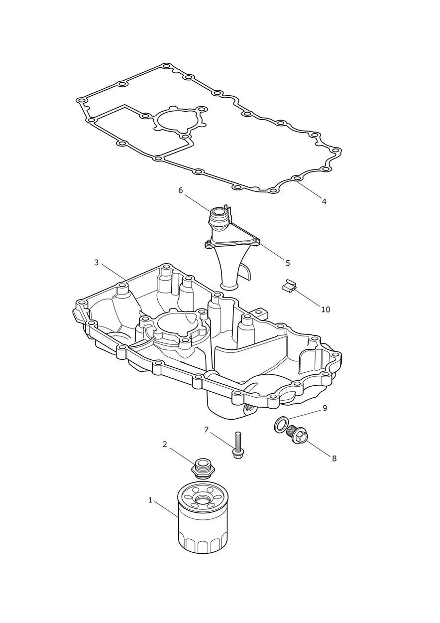 Sump & Fittings exploded diagram