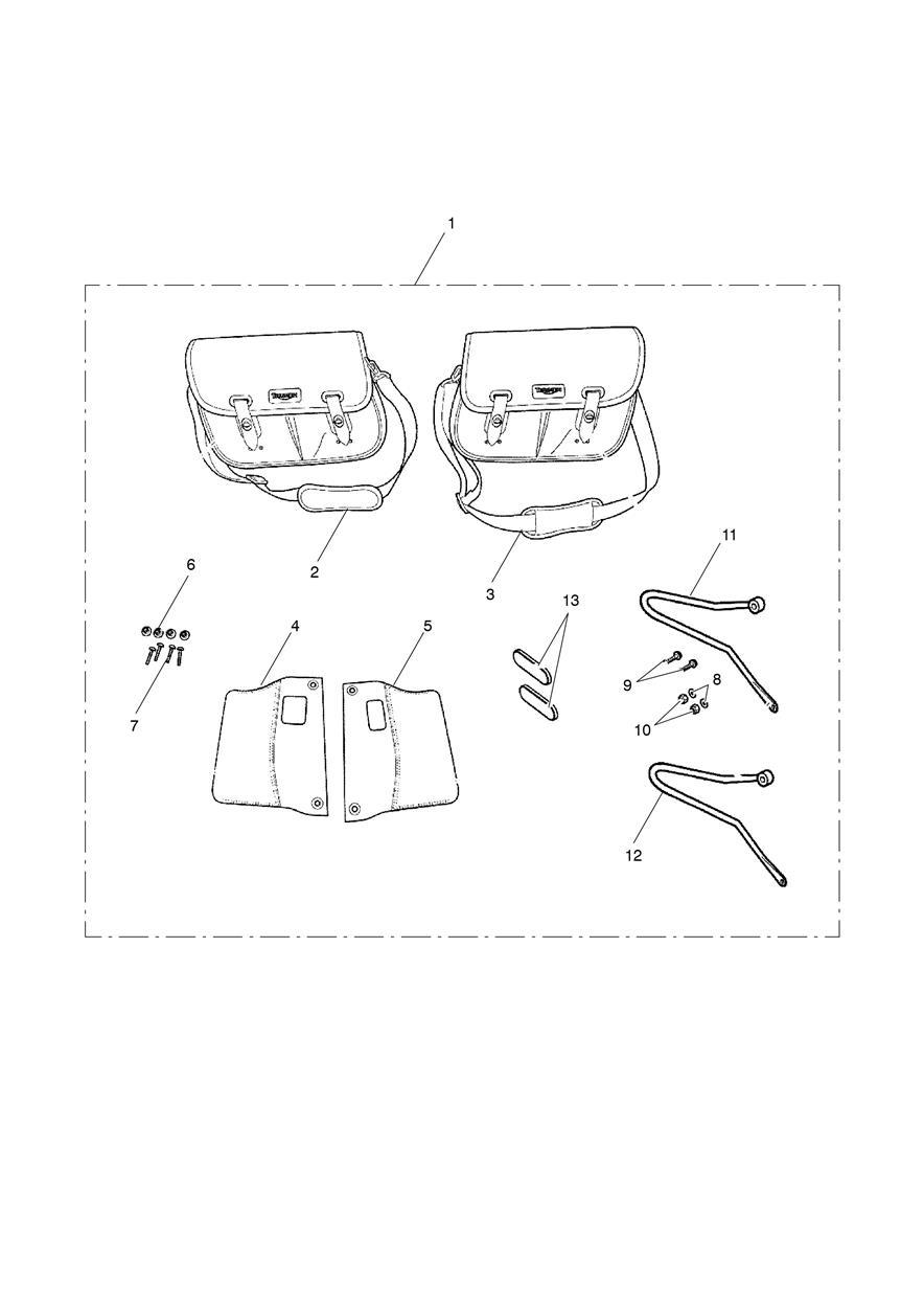 Pannier Kit, Pair, Waxed exploded diagram