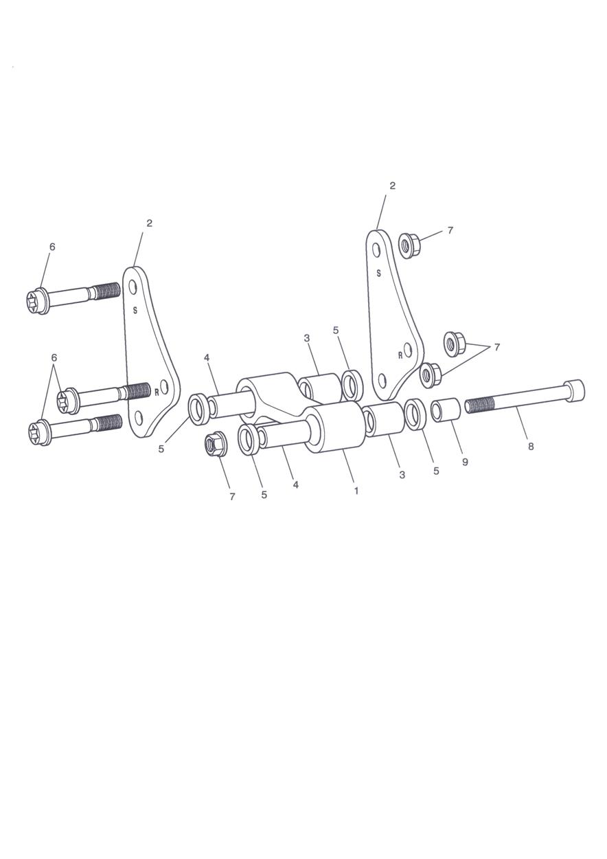 Rear Suspension Linkage exploded diagram