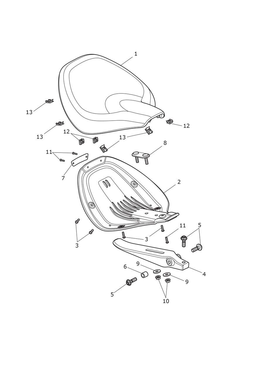Seat Assembly & Toolkit exploded diagram