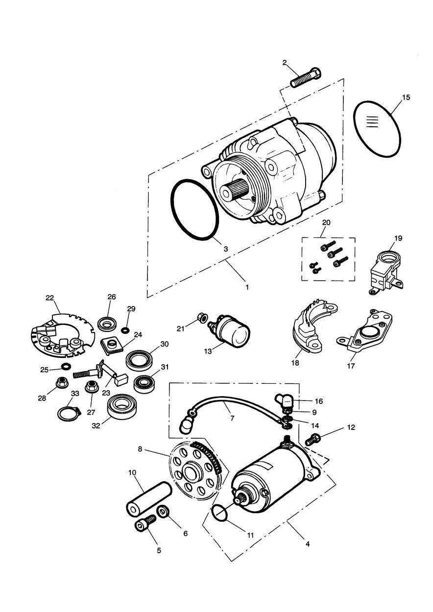 Alternator/Starter exploded diagram