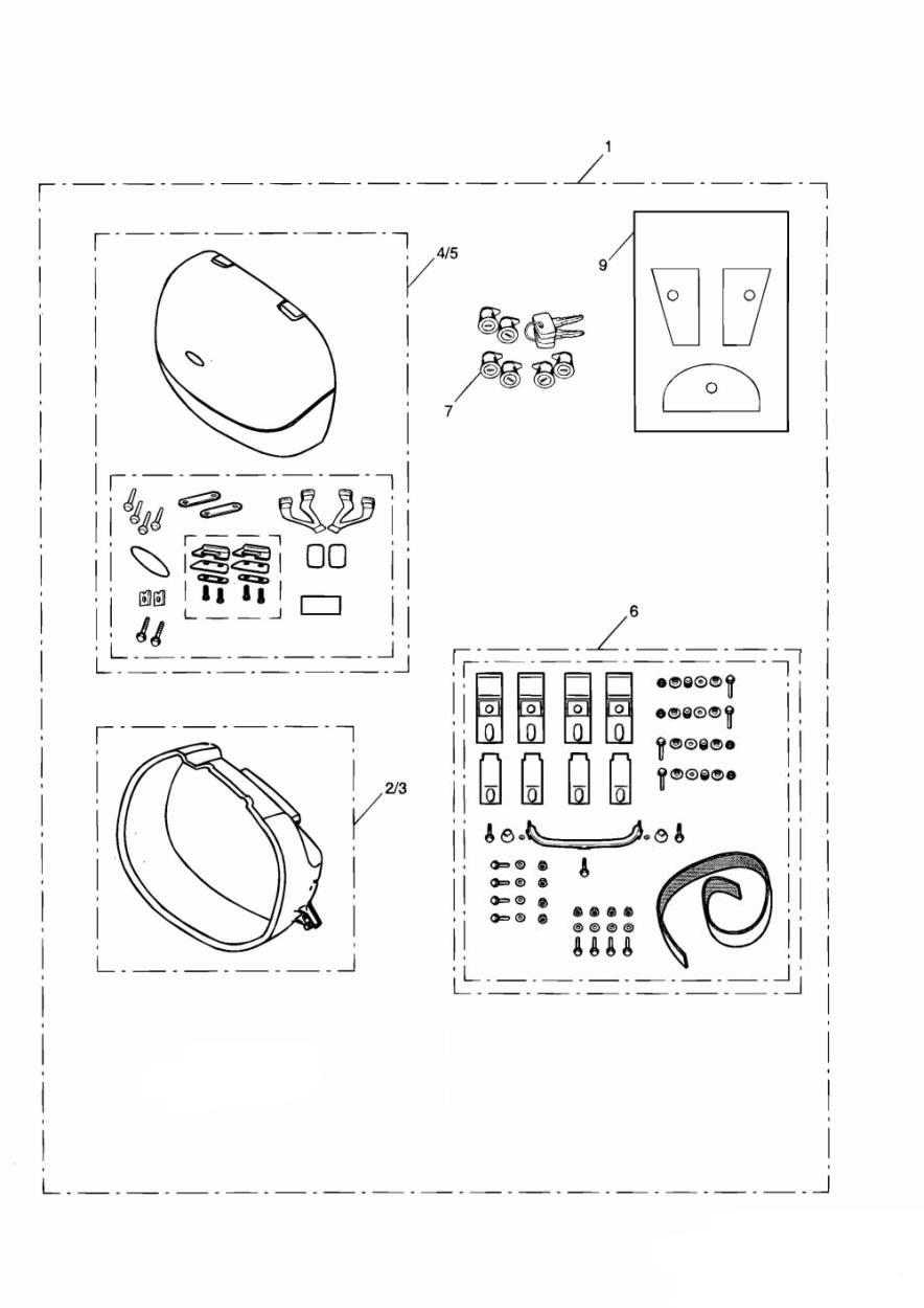 2 Box Pannier System exploded diagram