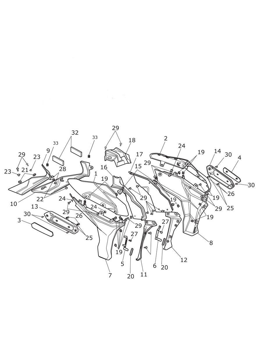 Fairings exploded diagram