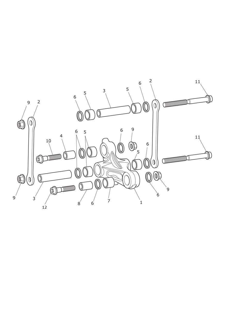 Rear Suspension Linkage exploded diagram