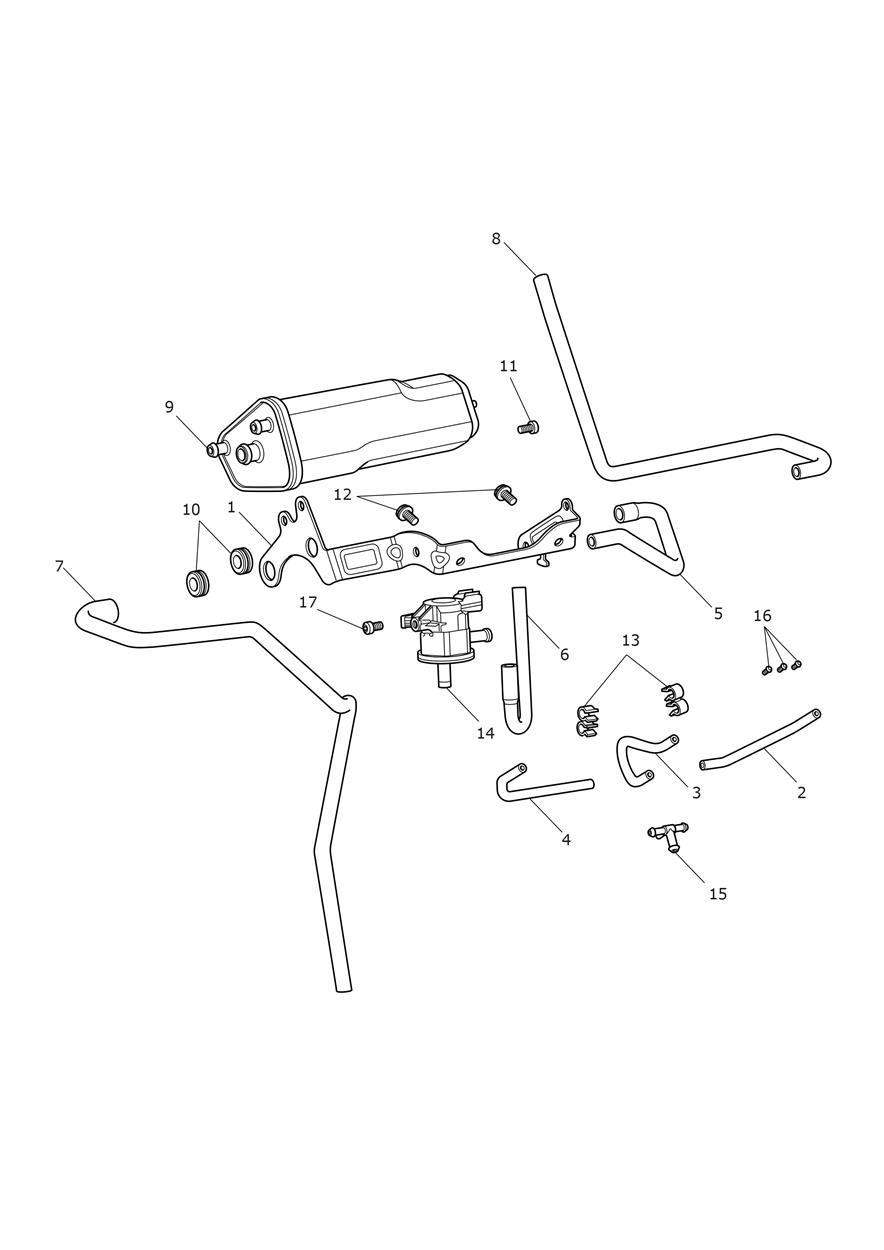 Evaporative Loss Control System exploded diagram