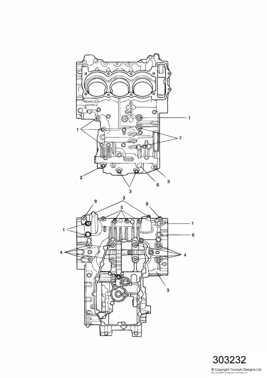 Crankcase Fixings exploded diagram