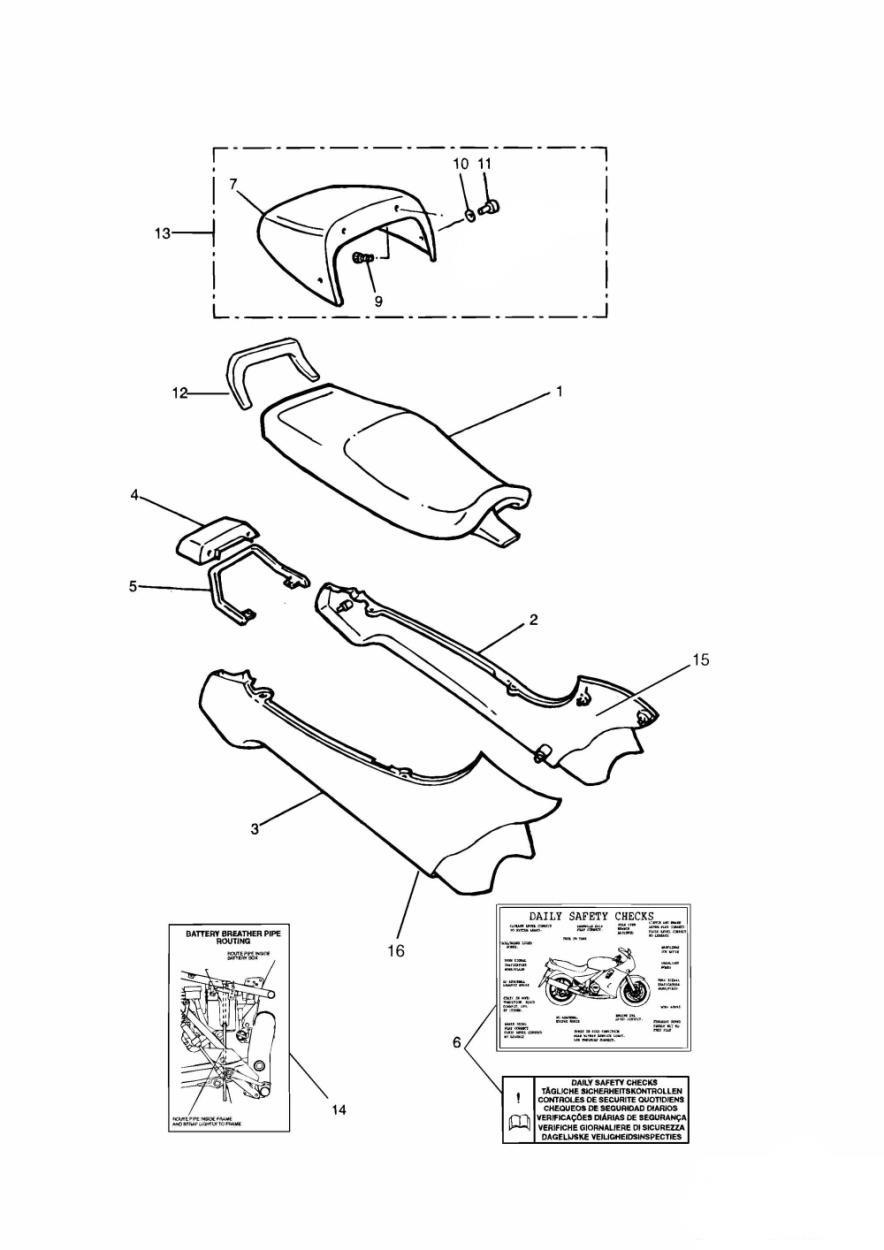 Bodywork Side panels exploded diagram