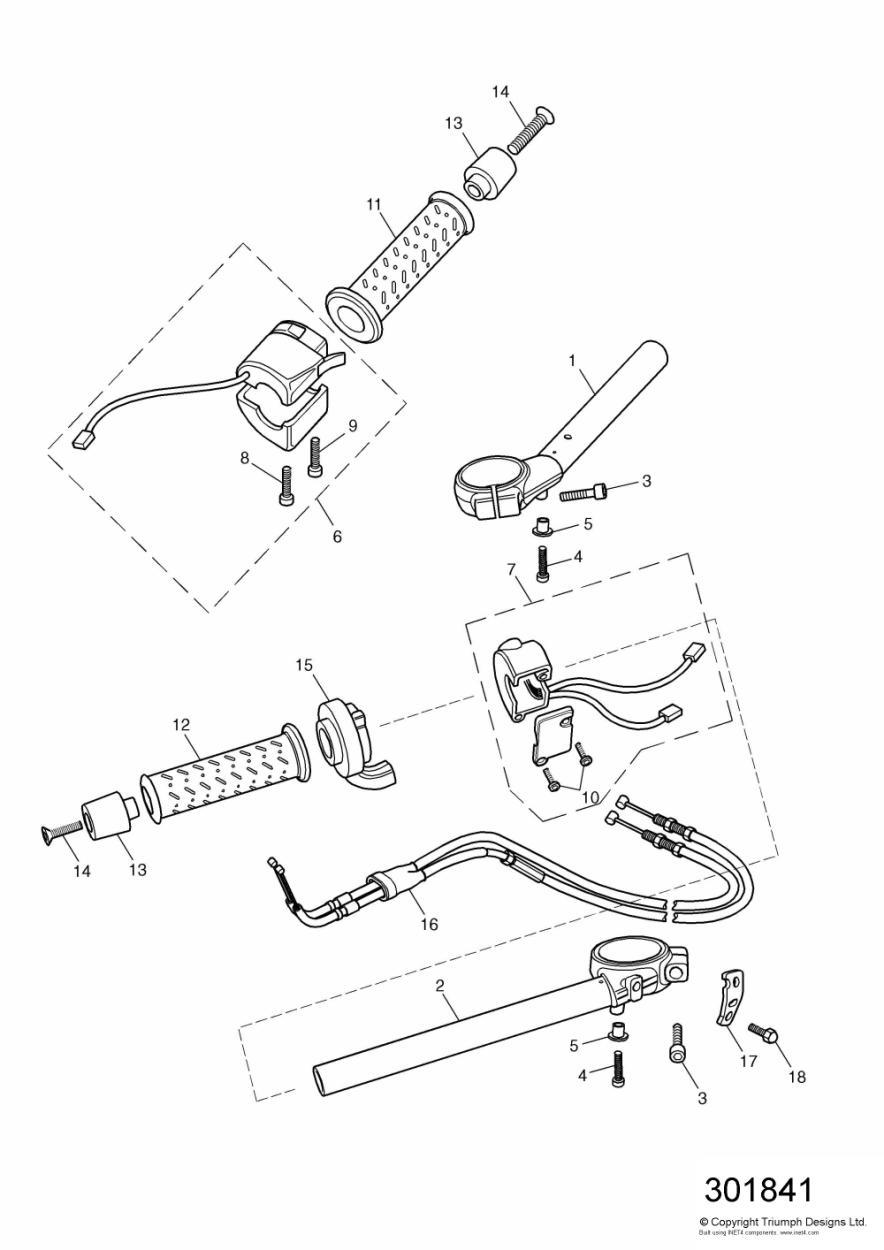 Handlebars and Switches exploded diagram