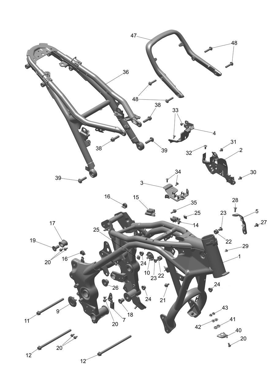 Frame & Rear Subframe exploded diagram
