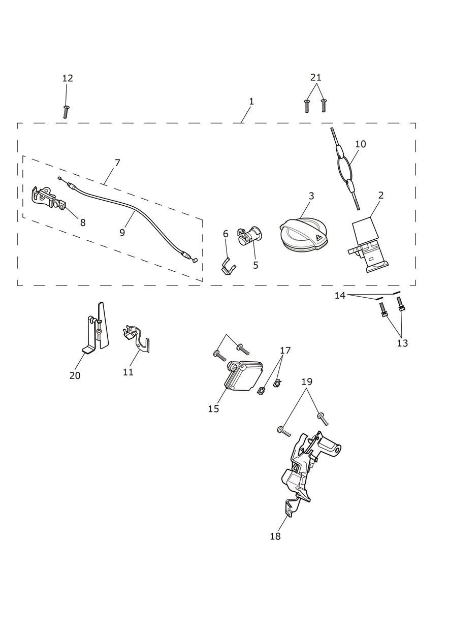 Ignition Switch & Lockset exploded diagram