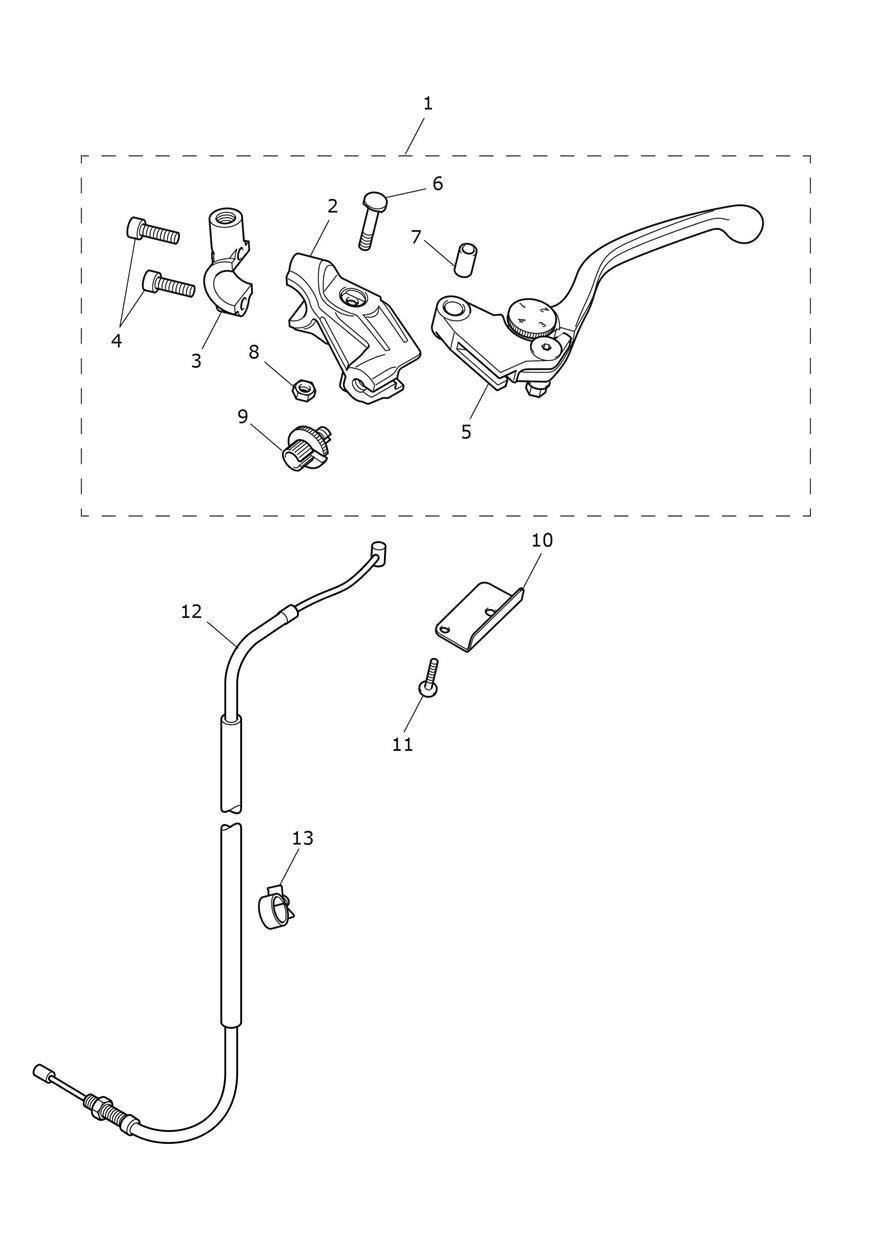 Clutch Controls exploded diagram