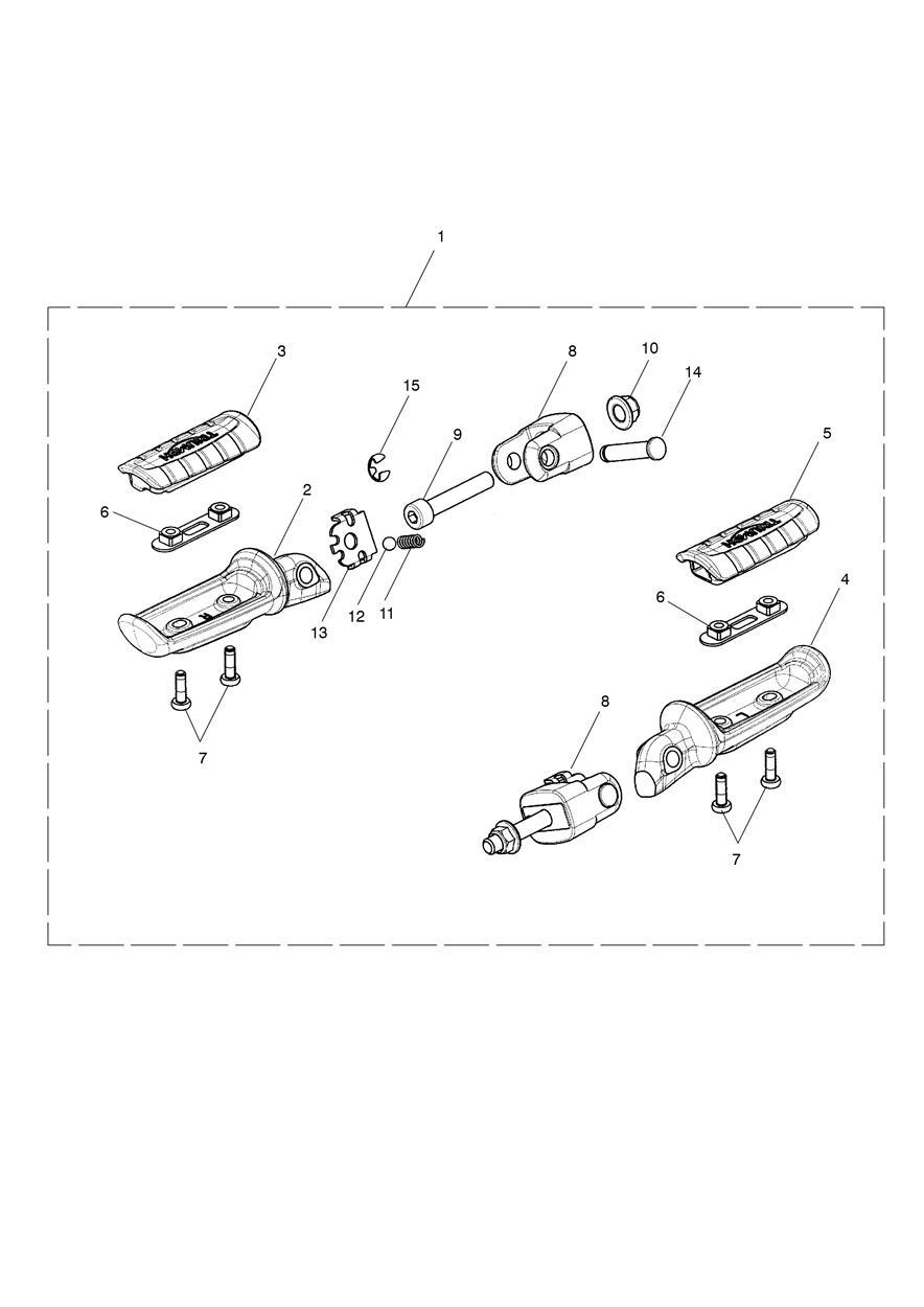 Footpegs, Pillion, Classic exploded diagram