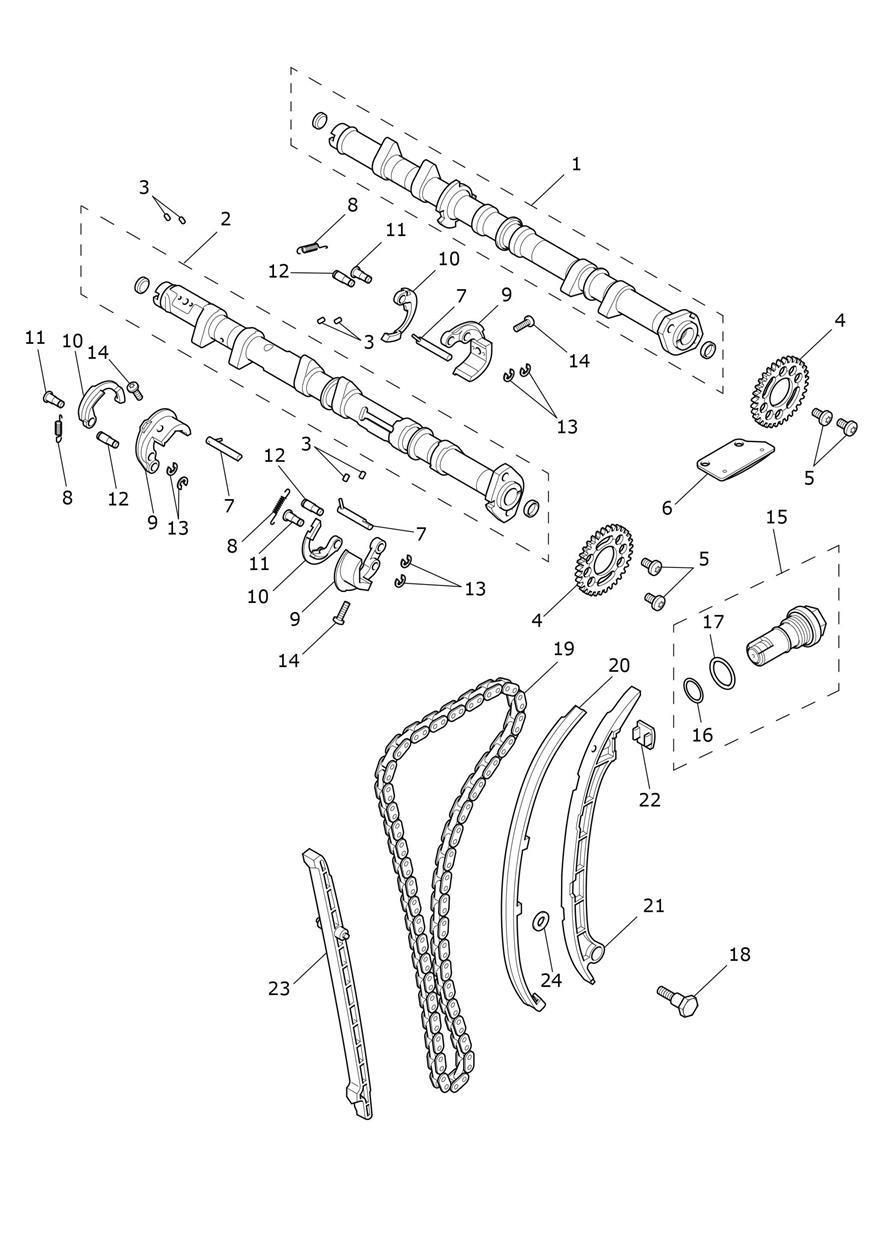 Camshaft & Camshaft Drive exploded diagram