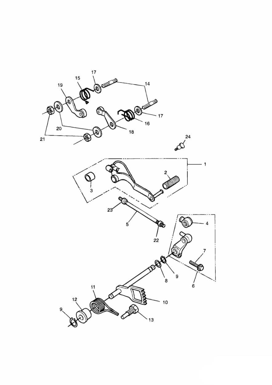 Gear Change Pedal exploded diagram