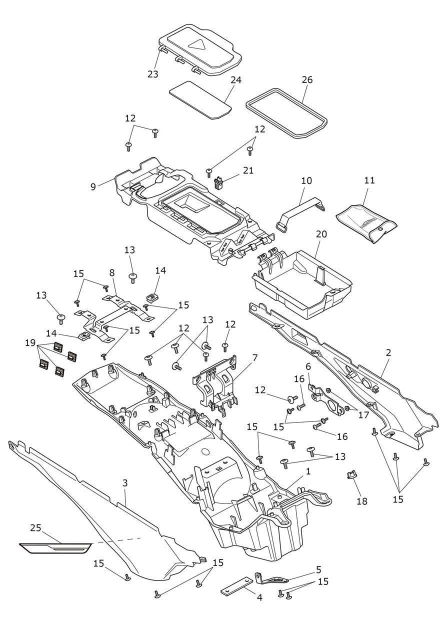 Rear Mudguard exploded diagram