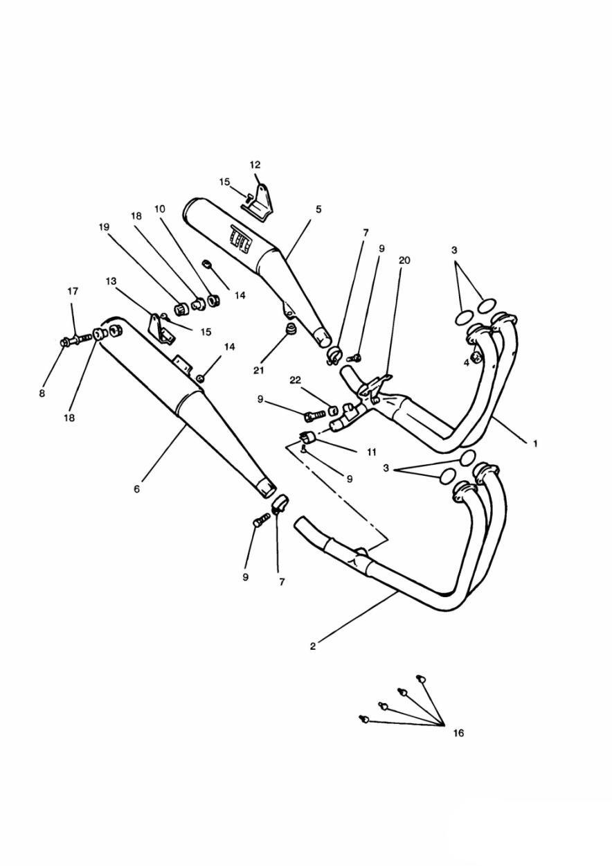 Exhaust System 4 Cylinder exploded diagram