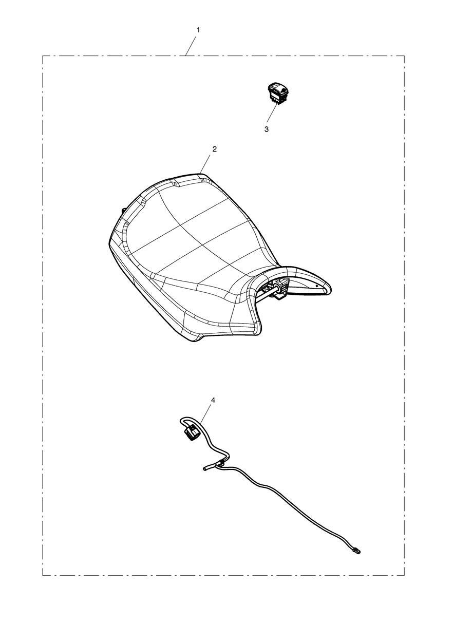 Rider Seat, Heated Kit, Low exploded diagram