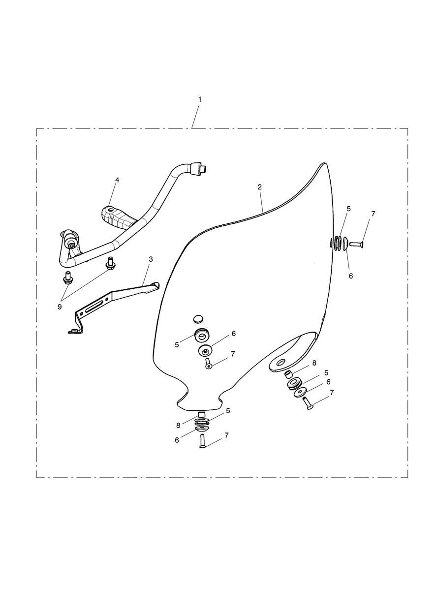 Windshield Touring Kit exploded diagram