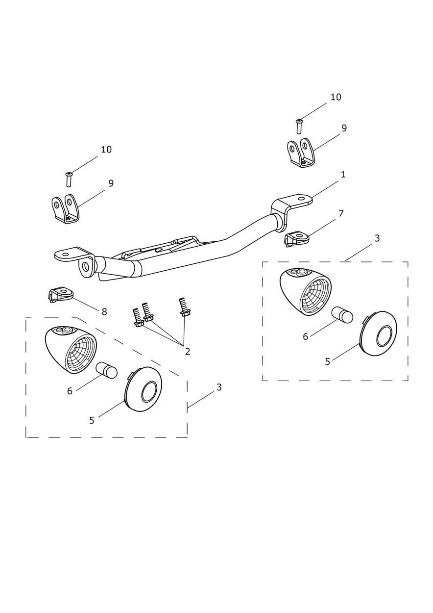 Front Indicators US, CA & BR exploded diagram
