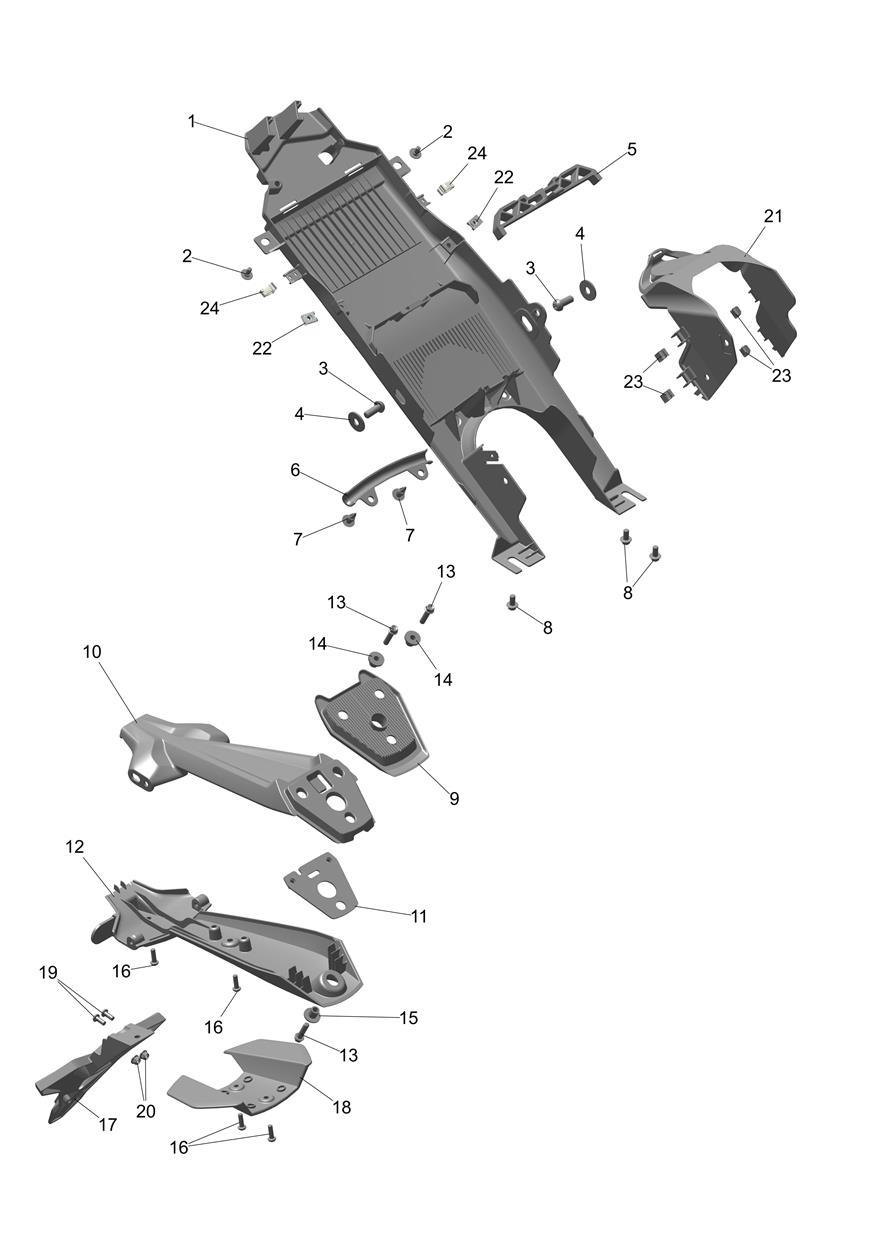 Rear Mudguard exploded diagram