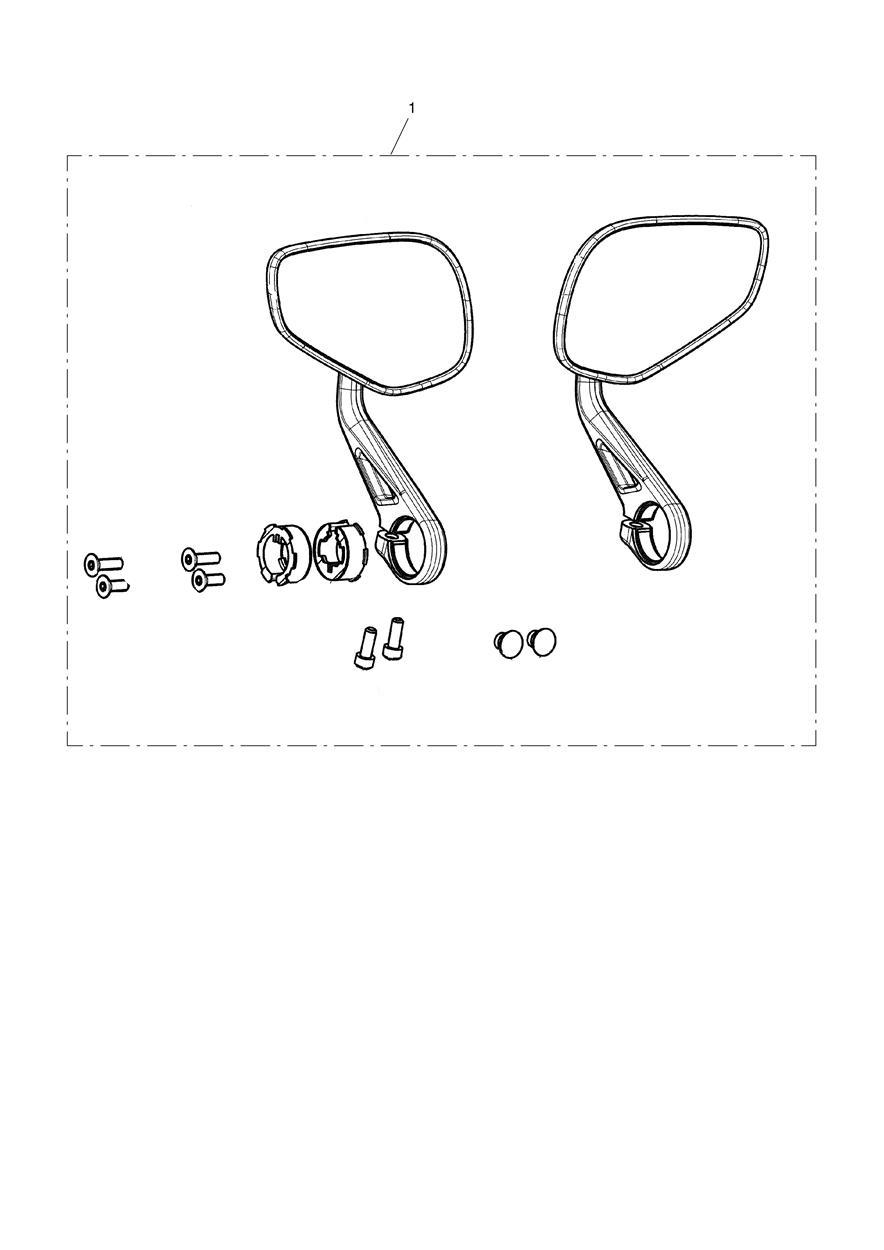 Bar End Mirror, Sports, Kit exploded diagram