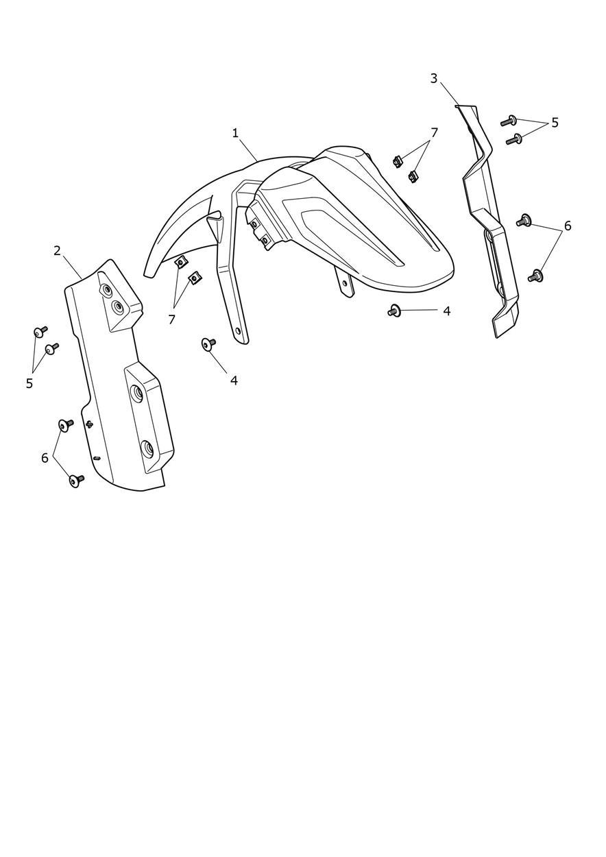 Front Mudguard exploded diagram