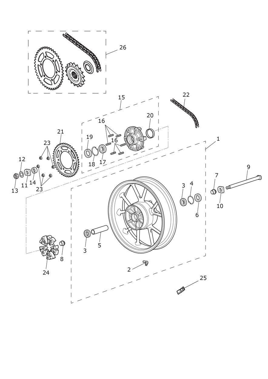 Rear Wheel exploded diagram