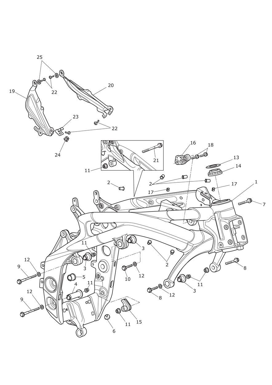 Main Frame & Fittings exploded diagram