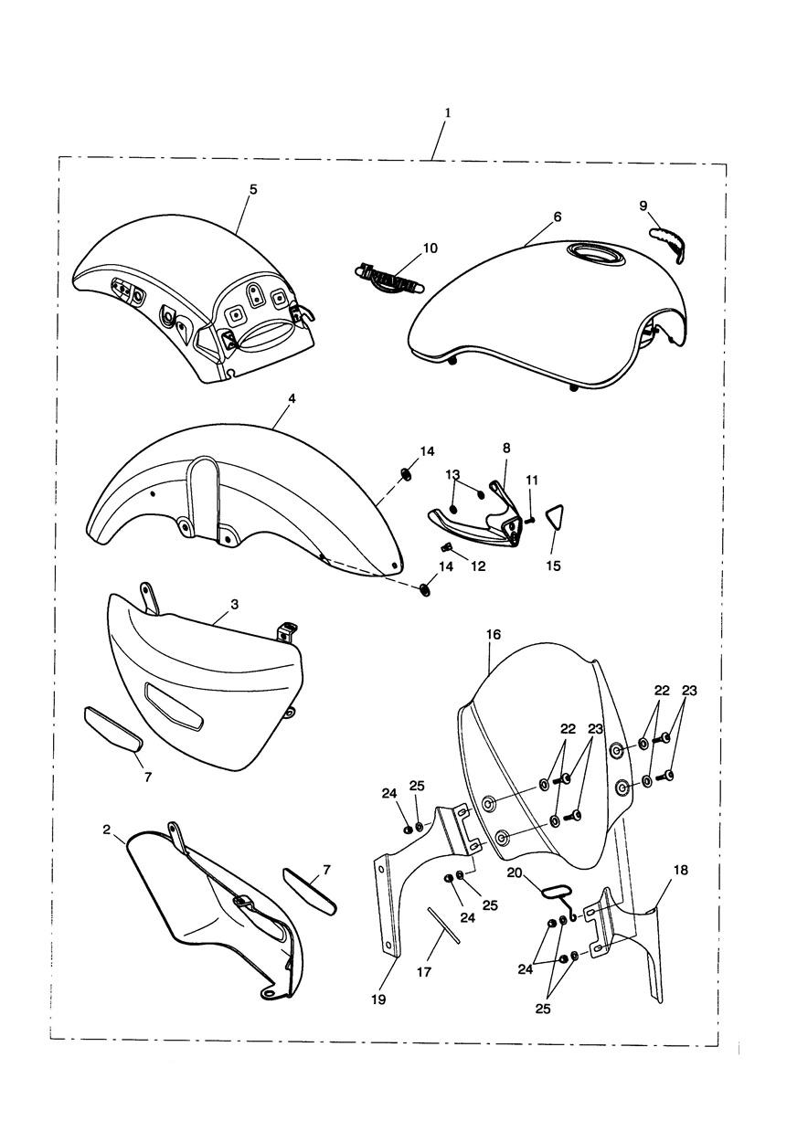 Paint Kit/Flyscreen exploded diagram