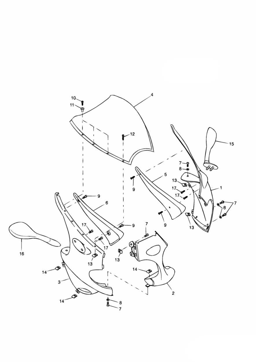 Bodywork - Cockpit exploded diagram