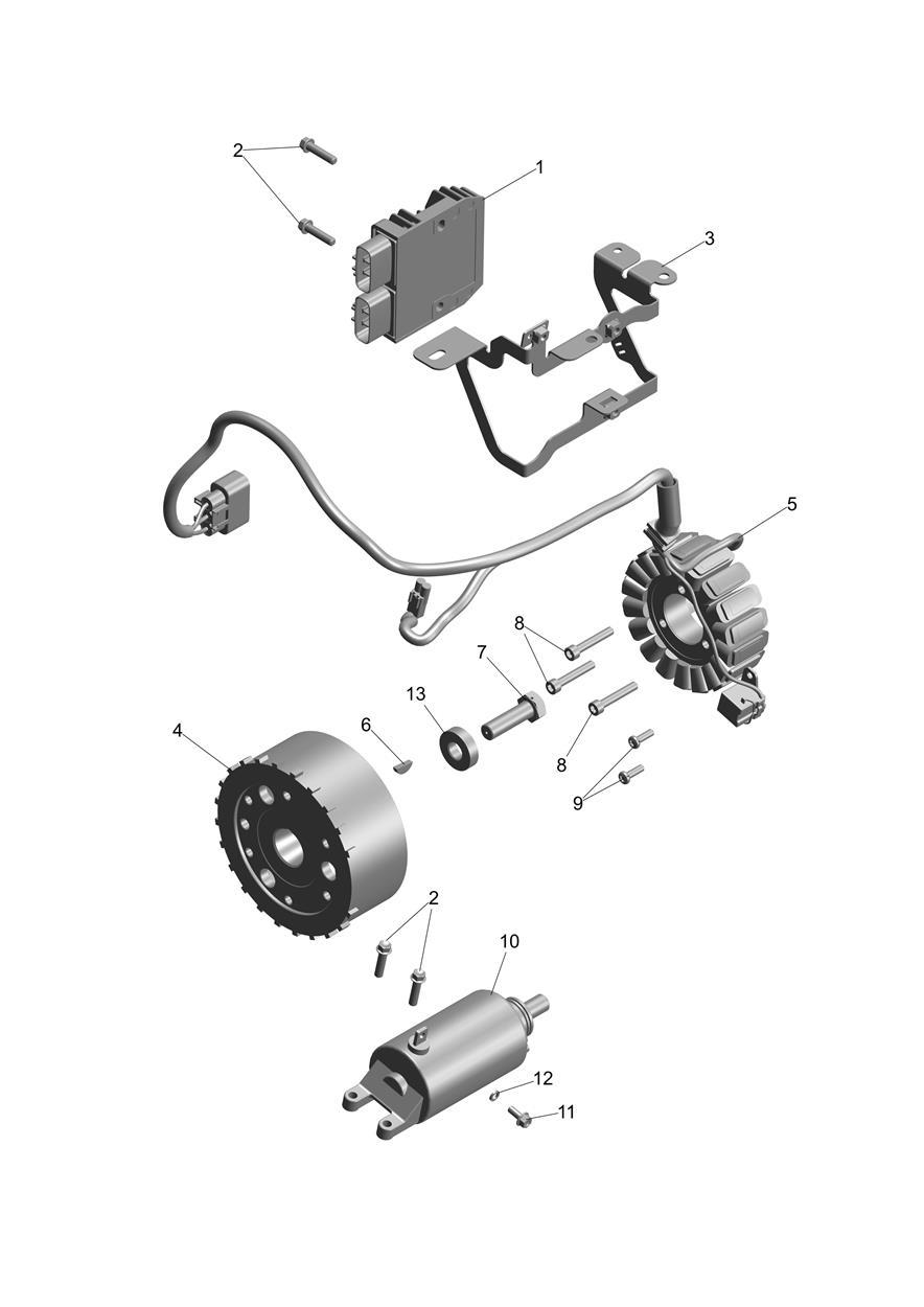 Alternator & Starter Motor exploded diagram