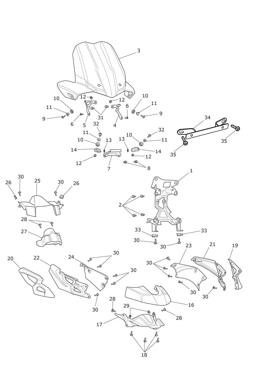 Cockpit exploded diagram