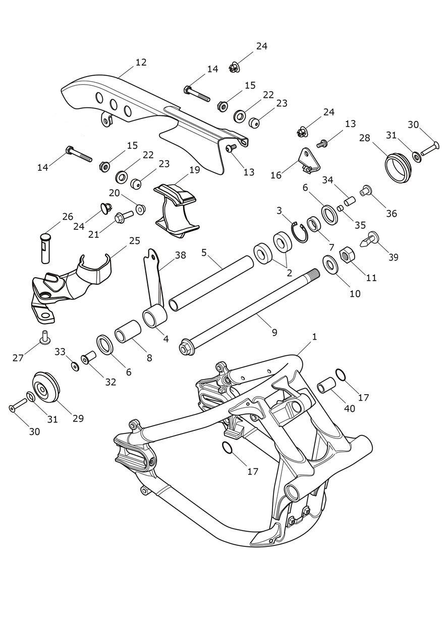 Swingarm Assembly exploded diagram