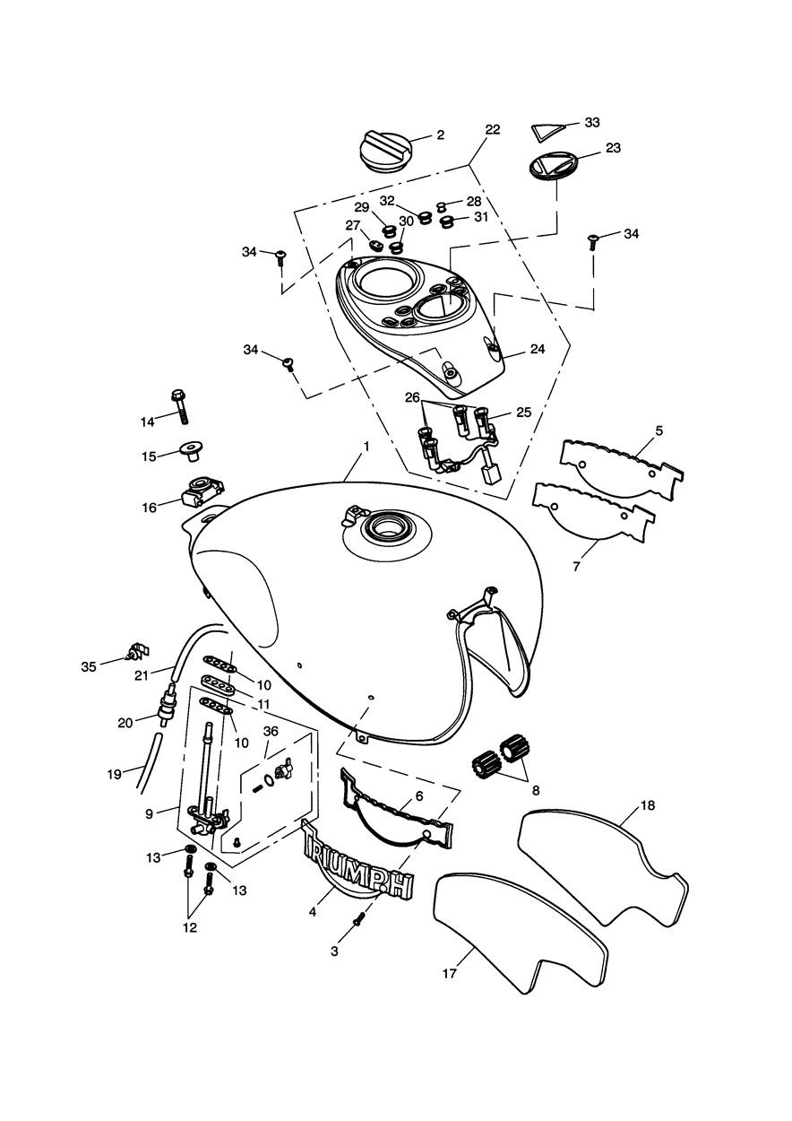 Fuel Tank & Fittings exploded diagram