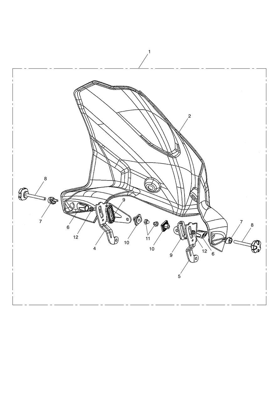 Adjustable High Screen Kit, US exploded diagram