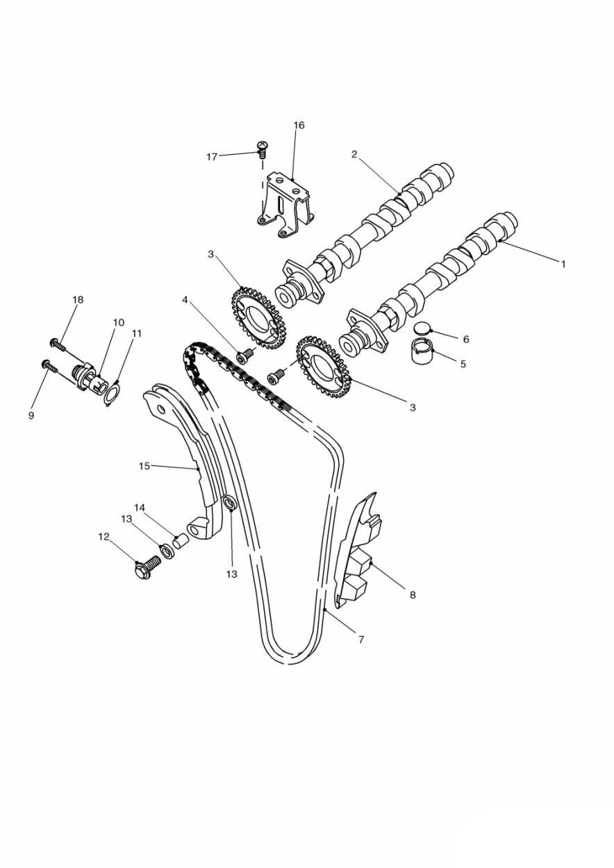 Camshaft and Drive exploded diagram