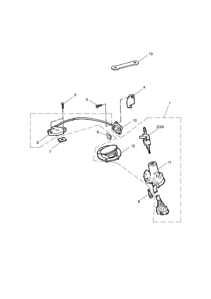 Ignition Switch/Seat Lock Sprint/Sprint Sport exploded diagram
