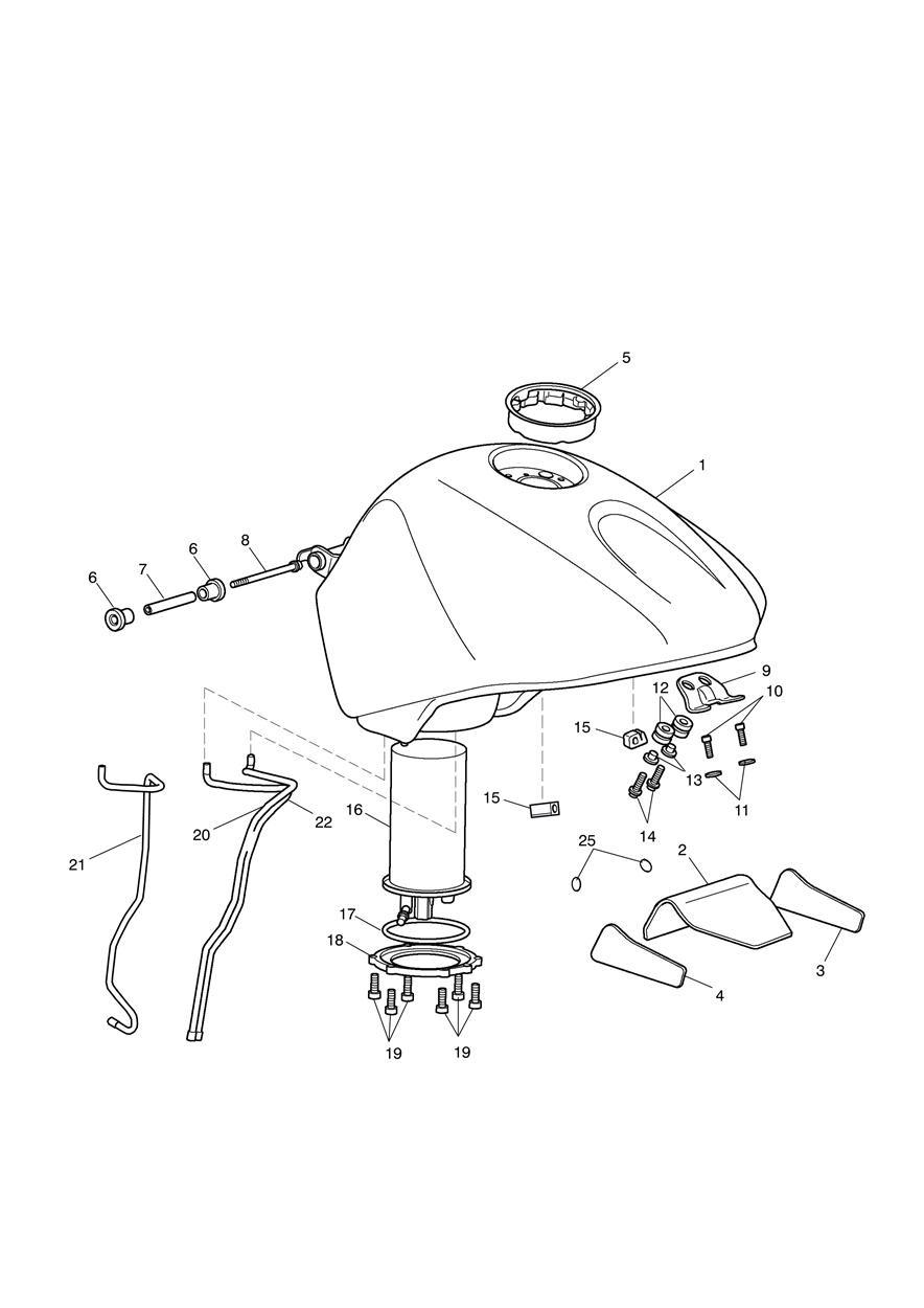 Fuel Tank, Fuel Pump & Fittings exploded diagram