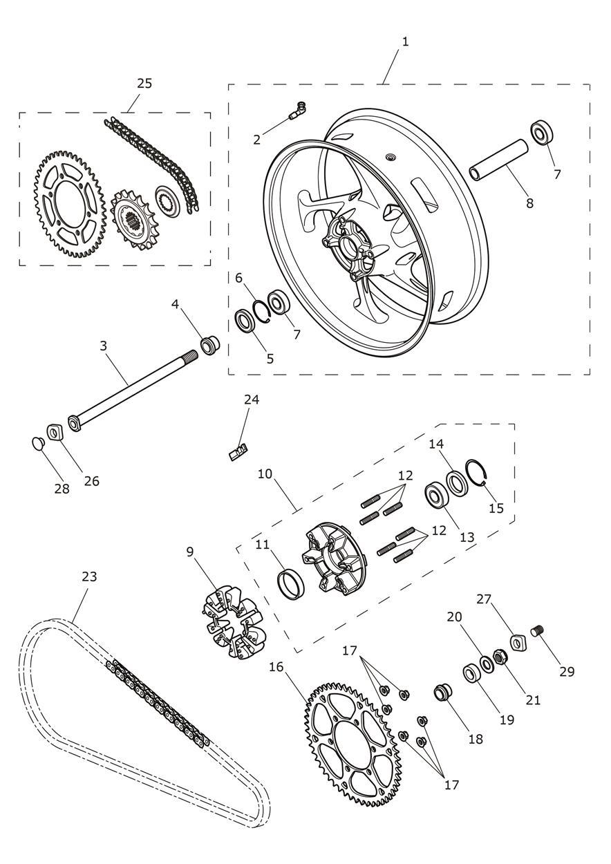 Rear Wheel exploded diagram