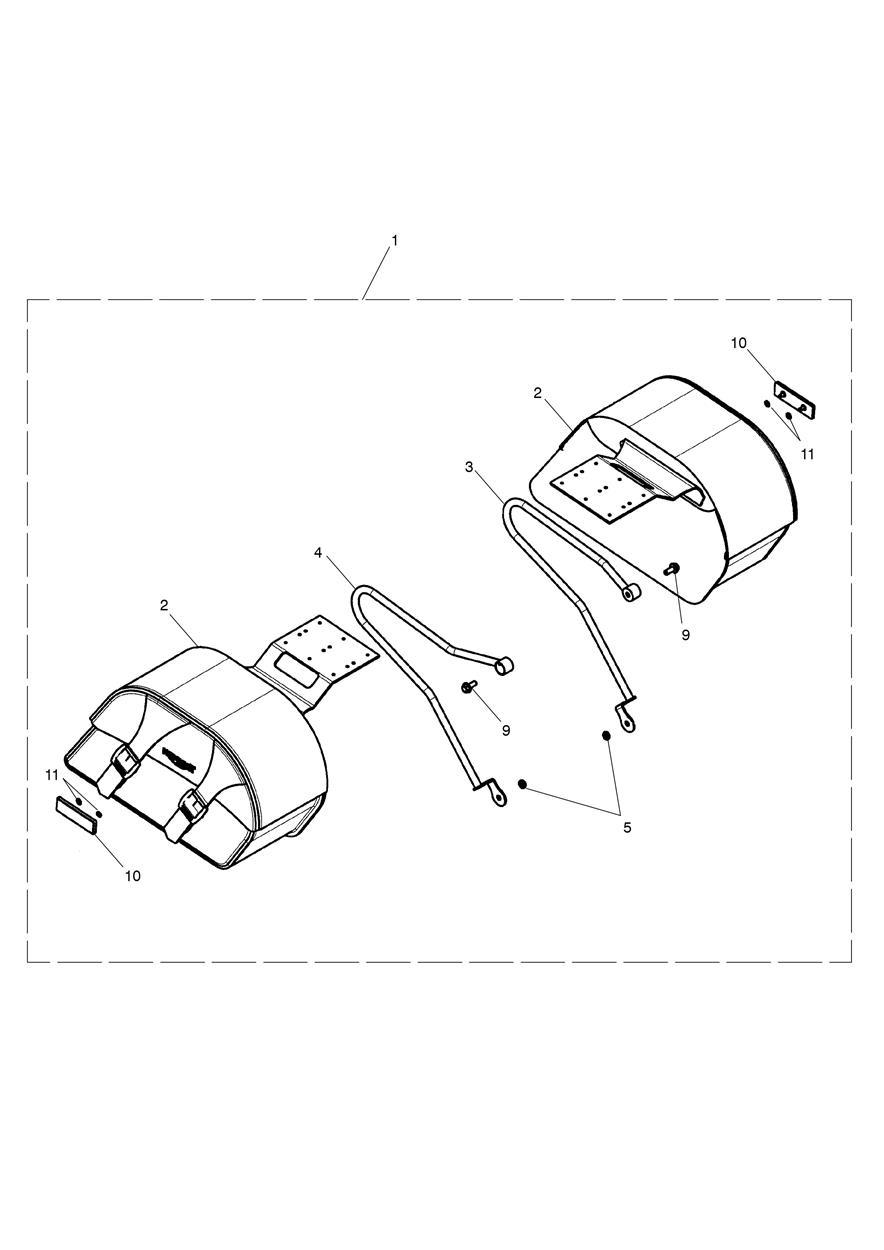 Saddlebag, Classic, Large Kit exploded diagram