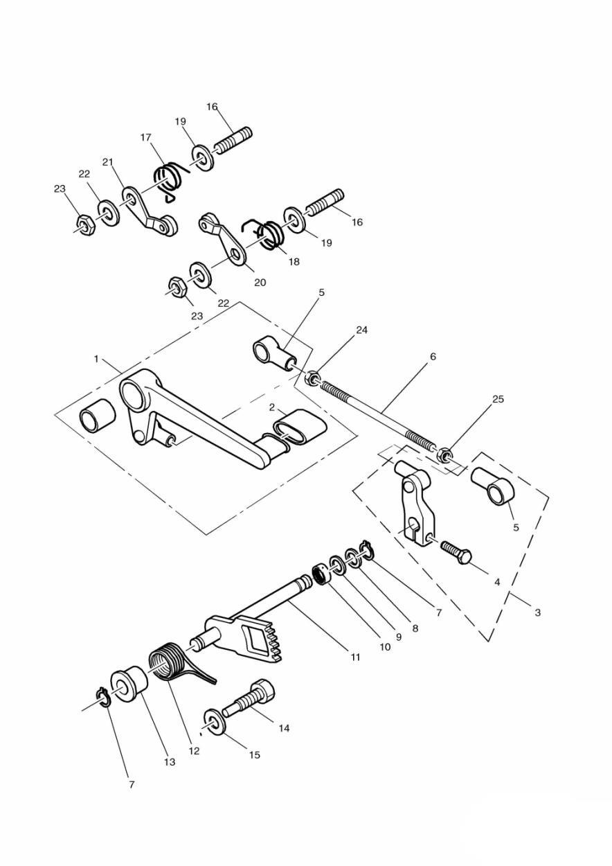 Gear Change Mechanism exploded diagram